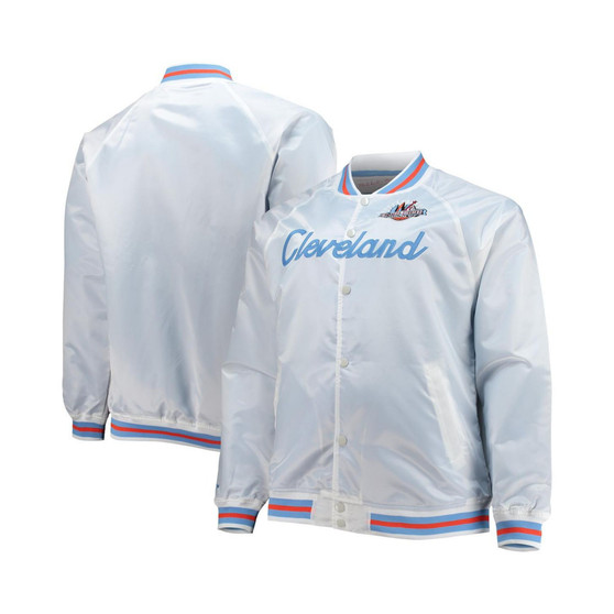 Men's White Big and Tall 1997 NBA All-Star Game Hardwood Classics Satin Full-Snap Jacket