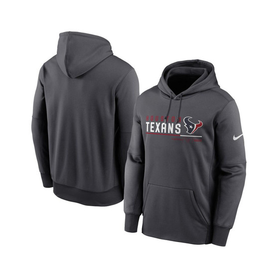 Men's Anthracite Houston Texans Prime Logo Name Split Pullover Hoodie