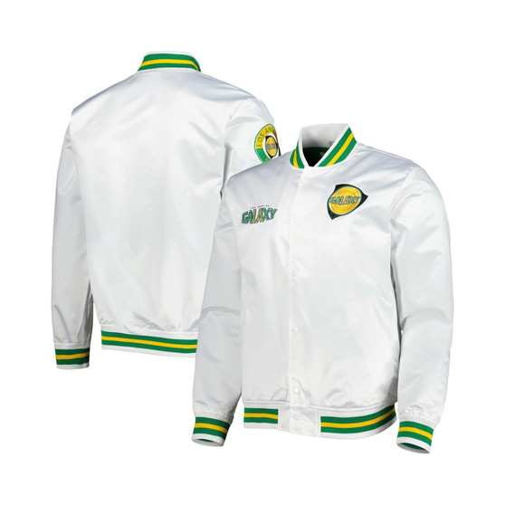 Men's White LA Galaxy City Full-Snap Satin Jacket