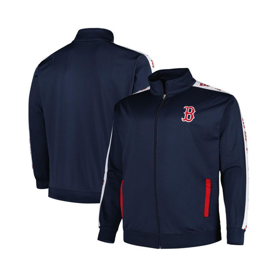 Men's Navy Boston Red Sox Big and Tall Tricot Track Full-Zip Jacket