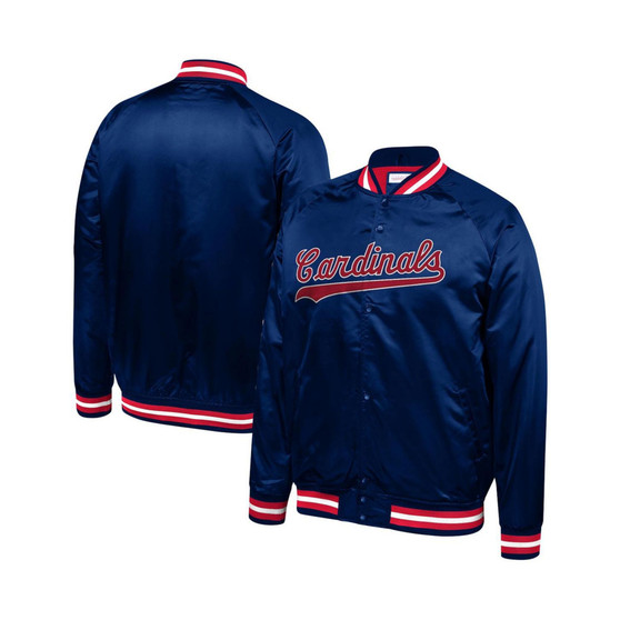 Men's Navy St. Louis Cardinals Lightweight Satin Full-Snap Jacket