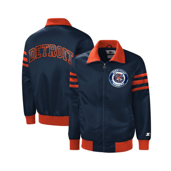 Men's Navy Detroit Tigers The Captain III Full-Zip Varsity Jacket