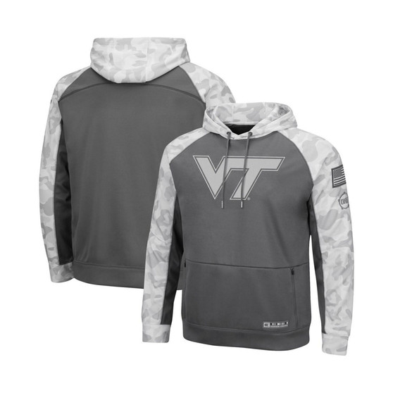 Men's Gray, Arctic Camo Virginia Tech Hokies OHT Military-Inspired Appreciation Tonal Raglan Pullover Hoodie