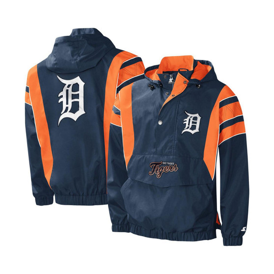 Men's Navy Detroit Tigers Impact Hoodie Half-Zip Jacket