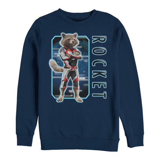 Marvel Men's Avengers Endgame Rocket Suit Up, Crewneck Fleece