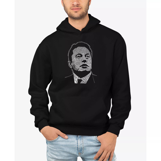 Men's Elon Musk Word Art Hooded Sweatshirt