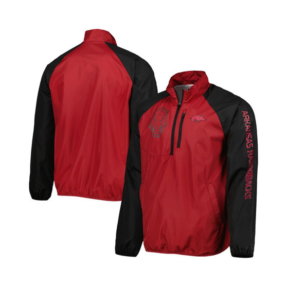 Men's Cardinal, Black Arkansas Razorbacks Point Guard Raglan Half-Zip Jacket