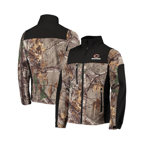 Men's Realtree Camo and Black Chicago Bears Circle Hunter Softshell Full-Zip Jacket