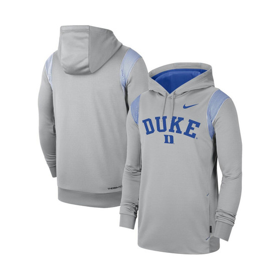 Men's Gray Duke Blue Devils 2022 Game Day Sideline Performance Pullover Hoodie