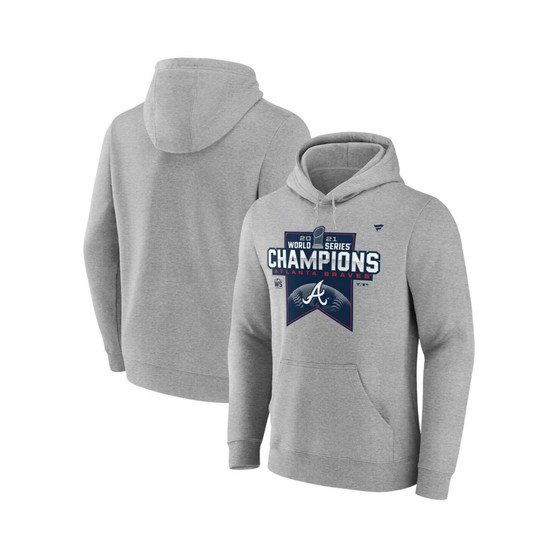 Men's Heathered Gray Atlanta Braves 2021 World Series Champions Locker Room Pullover Hoodie