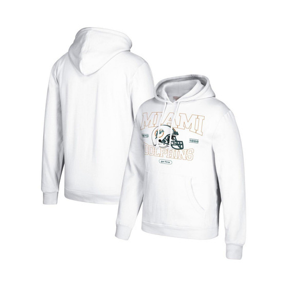 Men's White Miami Dolphins Classic Helmet Pullover Hoodie