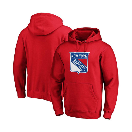 Men's Red New York Rangers Primary Logo Pullover Hoodie