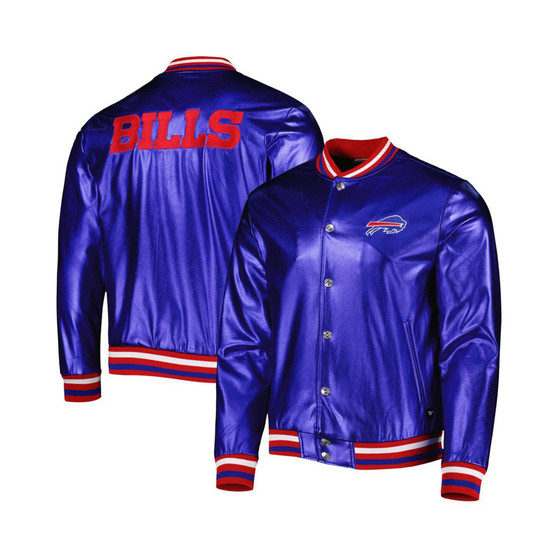 Men's Royal Buffalo Bills Metallic Bomber Full-Snap Jacket