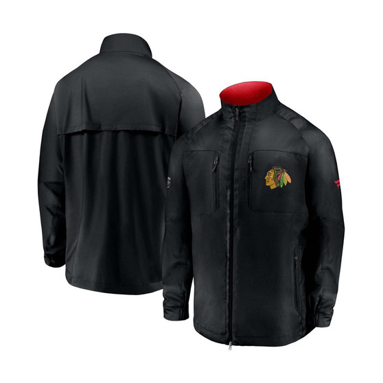 Branded Men's Black Chicago Blackhawks Authentic Pro Locker Room Rink Raglan Full-Zip Jacket
