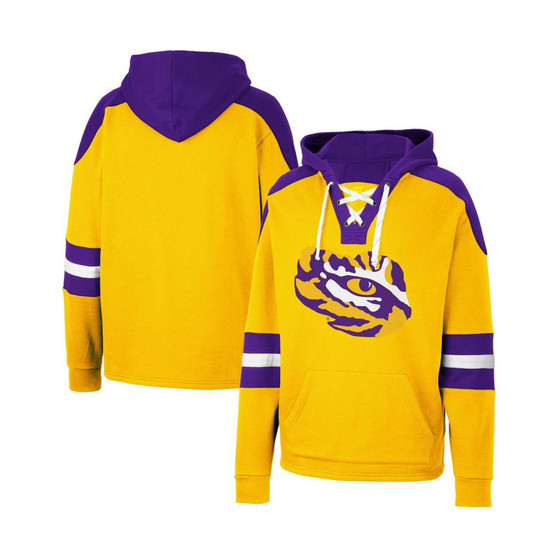 Men's Gold LSU Tigers Lace-Up 4.0 Pullover Hoodie