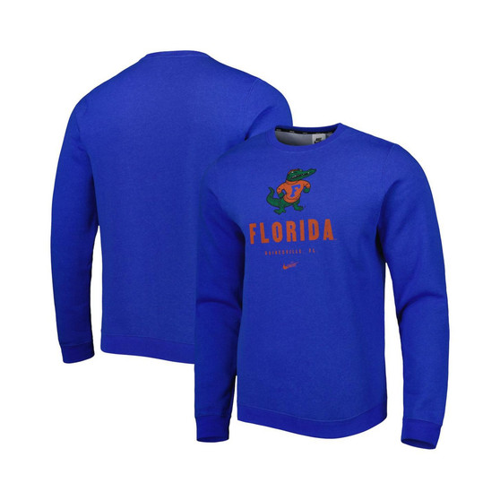 Men's Royal Florida Gators Vault Stack Club Fleece Pullover Sweatshirt
