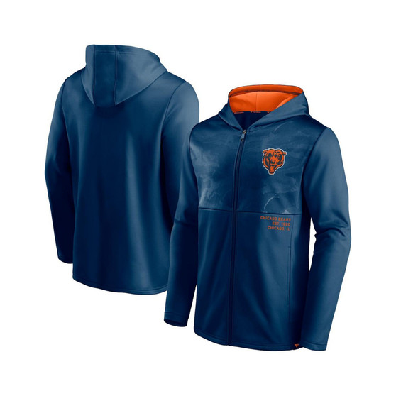 Men's Branded Navy Chicago Bears Defender Full-Zip Hoodie Jacket