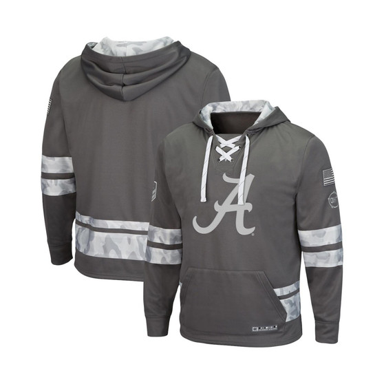 Men's Gray Alabama Crimson Tide OHT Military-Inspired Appreciation Lace-Up Pullover Hoodie