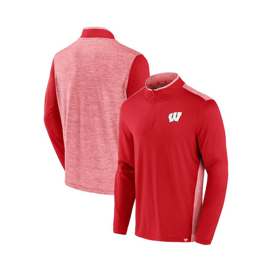 Men's Branded Red Wisconsin Badgers Recharged Quarter-Zip Jacket