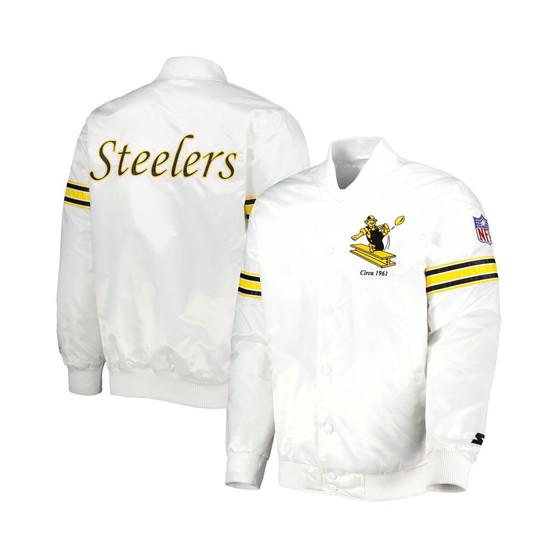 Men's White Pittsburgh Steelers The Power Forward Full-Snap Jacket