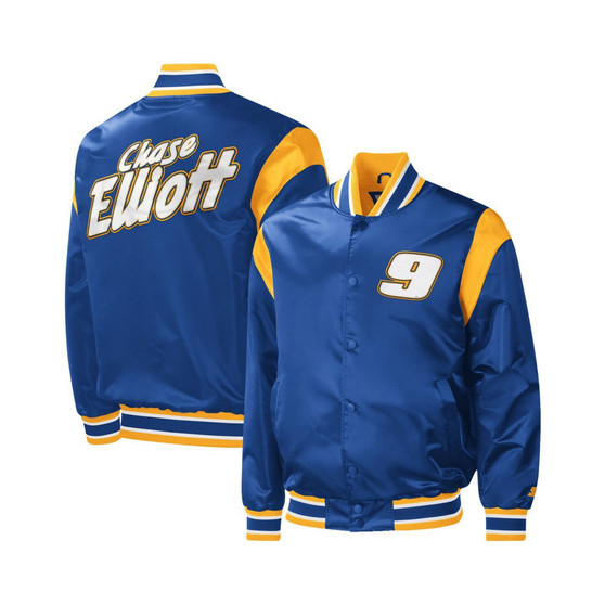 Men's Royal Chase Elliott Force Play Full-Snap Varsity Jacket