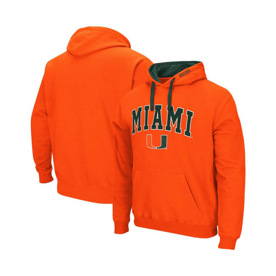 Men's Orange Miami Hurricanes Big and Tall Arch & Logo 2.0 Pullover Hoodie