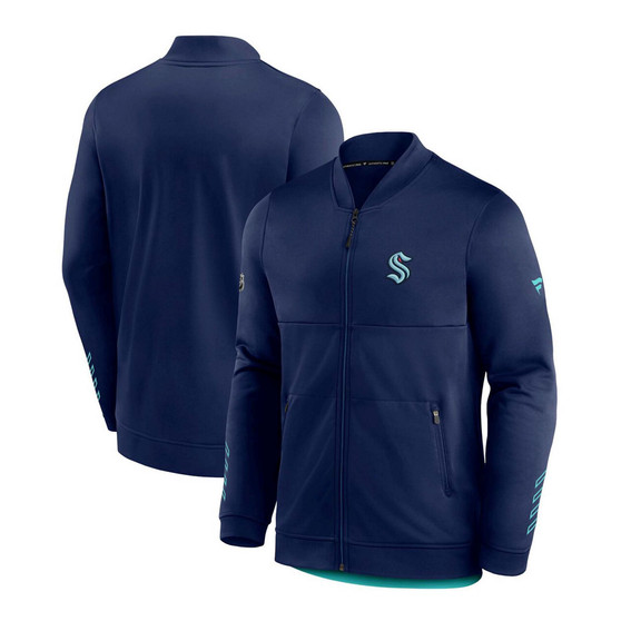 Men's Navy Seattle Kraken Locker Room Full-Zip Jacket