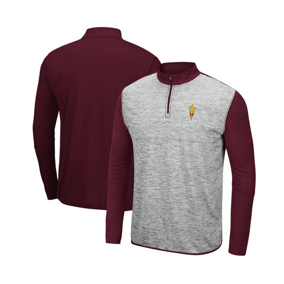 Men's Heathered Gray, Maroon Arizona State Sun Devils Prospect Quarter-Zip Jacket