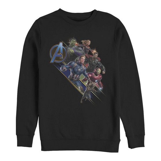 Marvel Men's Avengers Endgame Group Action, Crewneck Fleece