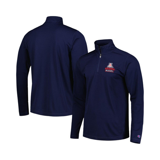 Men's Navy Arizona Wildcats Textured Quarter-Zip Jacket