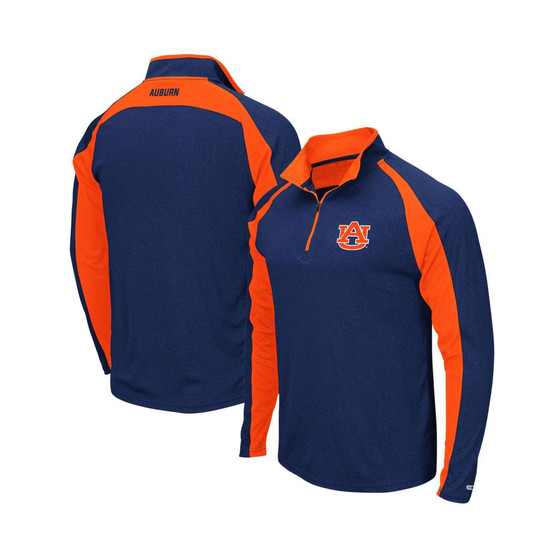 Men's Heathered Navy Auburn Tigers The J. Peterman Quarter-Zip Pullover Jacket