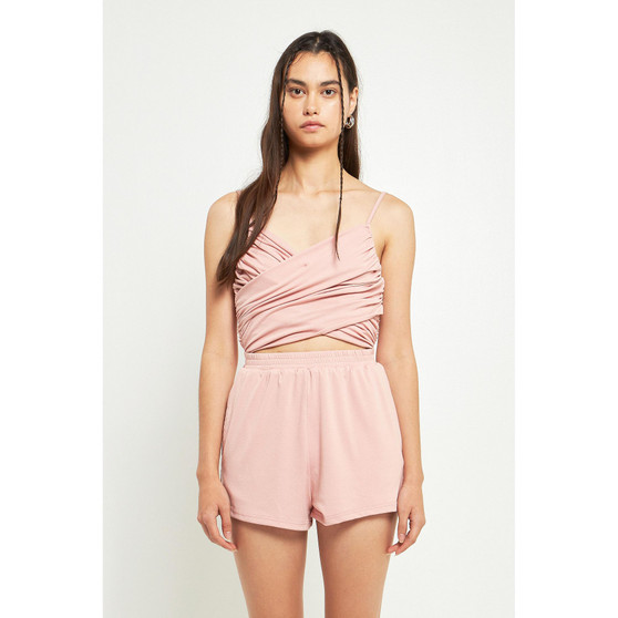 Women's Shirred Detail Knit Romper