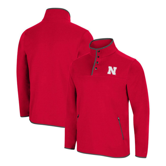 Men's Scarlet Nebraska Huskers Rebound Snap Pullover Jacket
