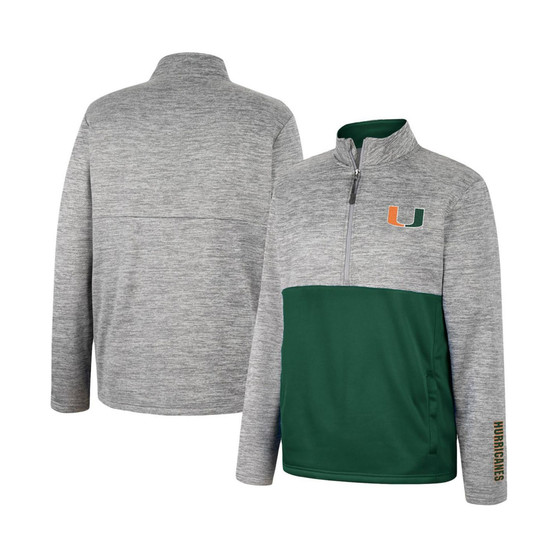 Men's Gray Miami Hurricanes John Half-Zip Jacket