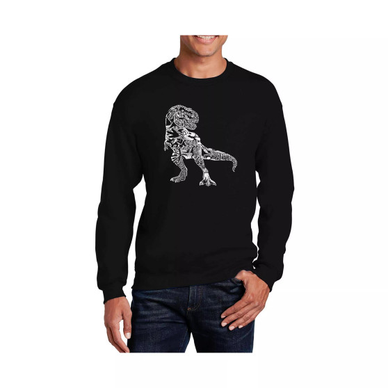 Men's Word Art Dino Pics Crewneck Sweatshirt