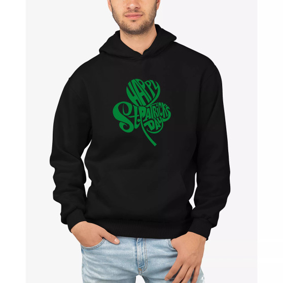 Men's St. Patrick's Day Shamrock Word Art Hooded Sweatshirt