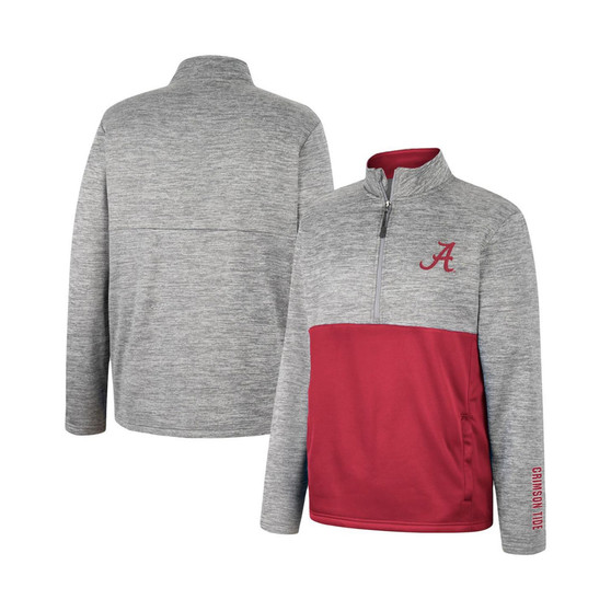 Men's Gray Alabama Crimson Tide John Half-Zip Jacket