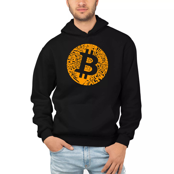 Men's Bitcoin Word Art Hooded Sweatshirt