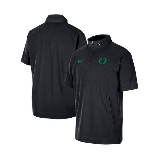 Men's Black Oregon Ducks Coaches Half-Zip Short Sleeve Jacket