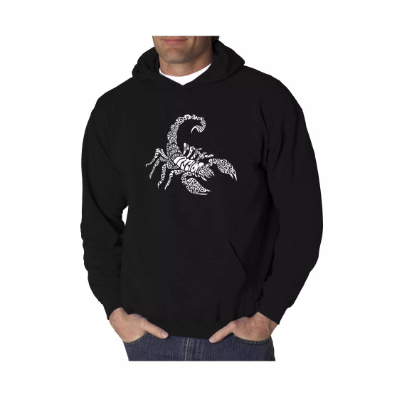 Men's Word Art Hooded Sweatshirt - Types of Scorpions
