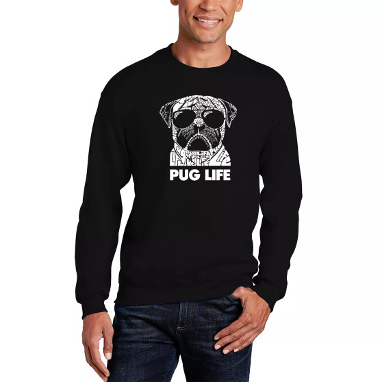 Men's Pug Life Word Art Crewneck Sweatshirt