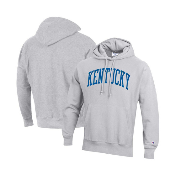 Men's Heathered Gray Kentucky Wildcats Team Arch Reverse Weave Pullover Hoodie