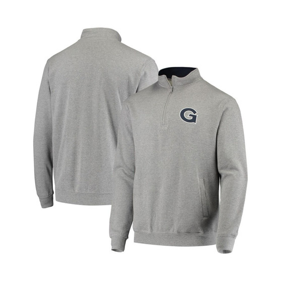 Men's Heathered Gray Georgetown Hoyas Tortugas Logo Quarter-Zip Jacket
