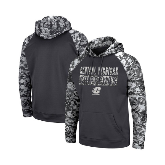 Men's Charcoal Cent. Michigan Chippewas OHT Military-Inspired Appreciation Digital Camo Pullover Hoodie