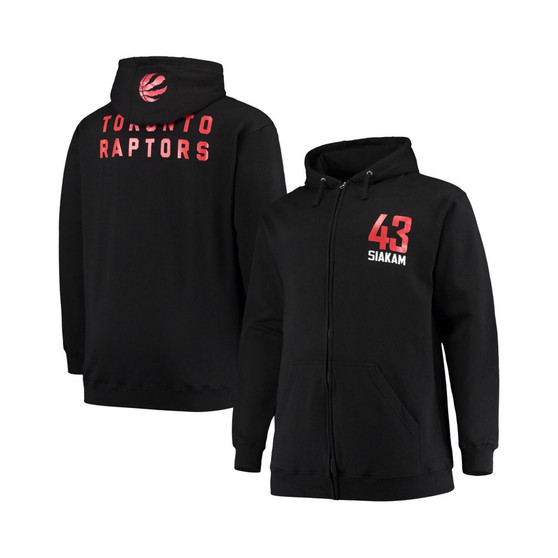 Men's Branded Pascal Siakam Black Toronto Raptors Big and Tall Player Name and Number Full-Zip Hoodie Jacket