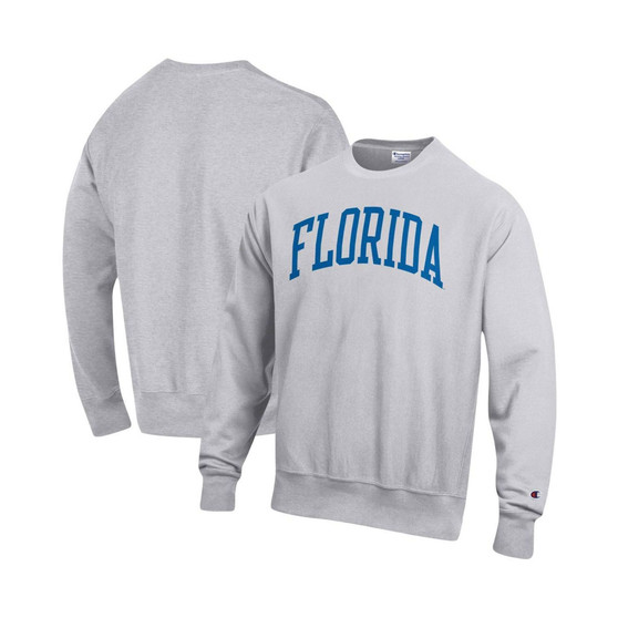Men's Heathered Gray Florida Gators Big and Tall Reverse Weave Fleece Crewneck Pullover Sweatshirt