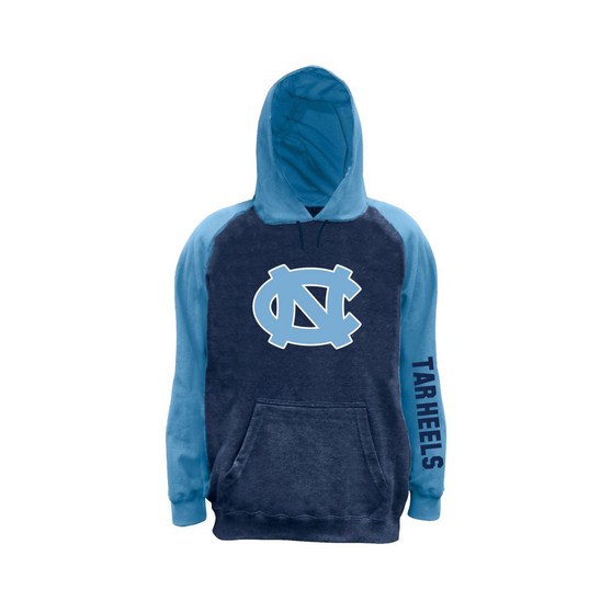 Men's Navy North Carolina Tar Heels Big and Tall Raglan Fleece Pullover Hoodie