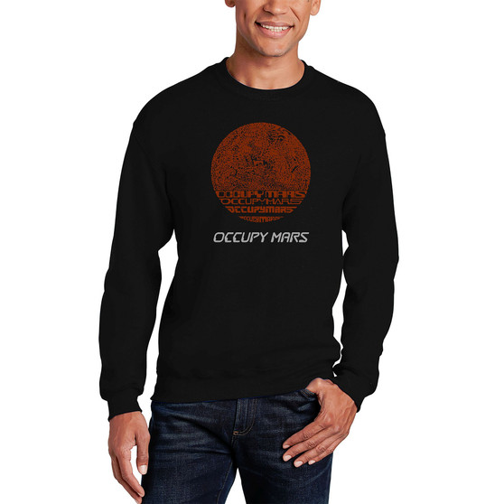 Men's Occupy Mars Word Art Crewneck Sweatshirt