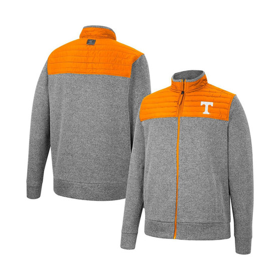 Men's Charcoal, Tennessee Orange Tennessee Volunteers Putter Herringbone Full-Zip Jacket