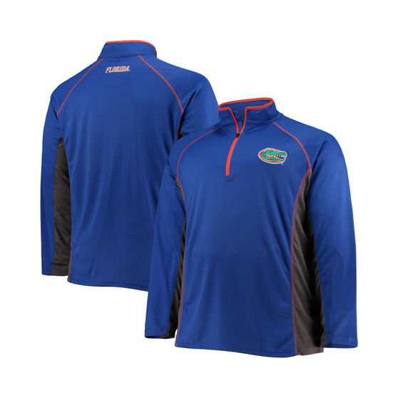 Men's Royal Florida Gators Big and Tall Textured Raglan Quarter-Zip Jacket